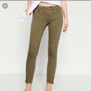 Zara Moto Biker Jeans, Olive sz 6